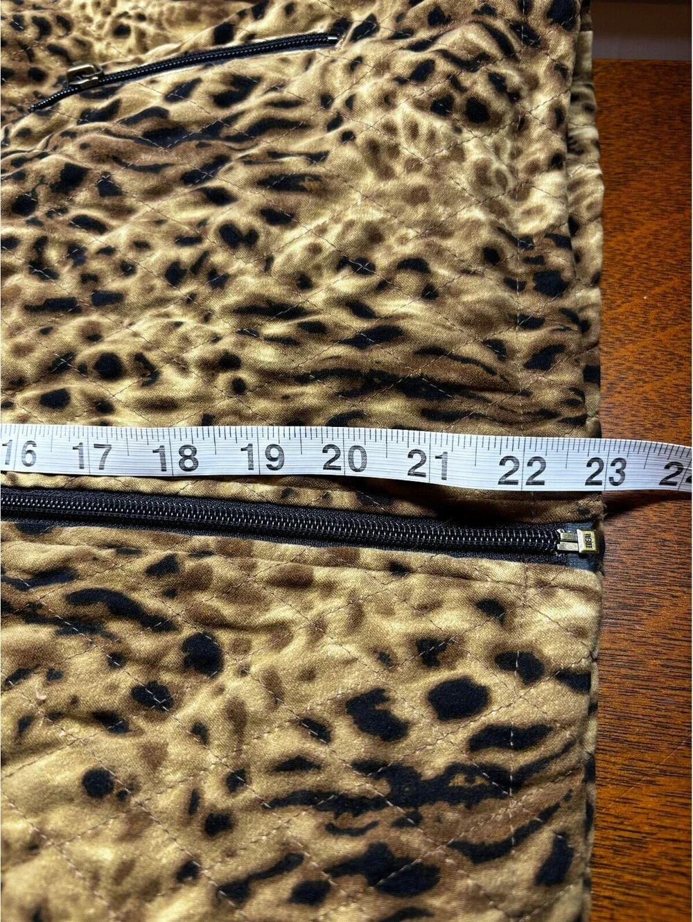 Allison Daley Petite 10P Leopard Print Quilted Zip Vest Animal Print